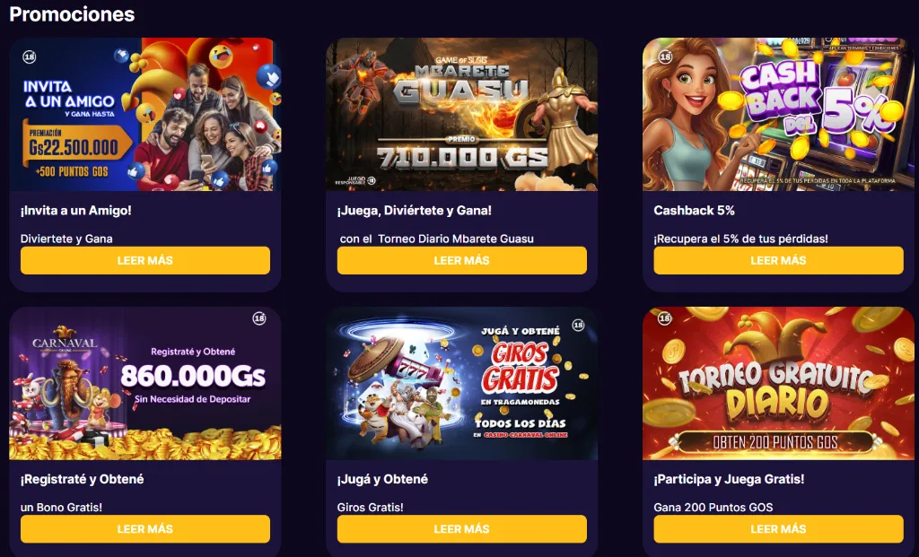 Promociones en Casino Carnaval Online con bonos exclusivos